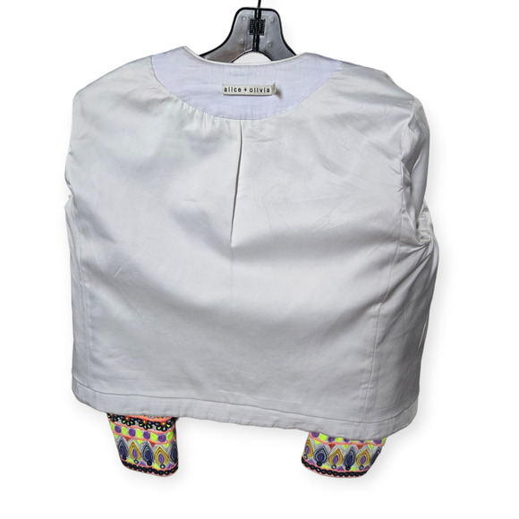 Alice + Olivia Kidman Embroidered Embellished Tweed Box Jacket Size Medium - Picture 3 of 8